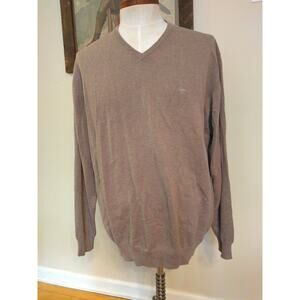 FYNCH-HATTON SUPERFINE COTTON Men's 3XL V Neck Brown Sweater Jumper